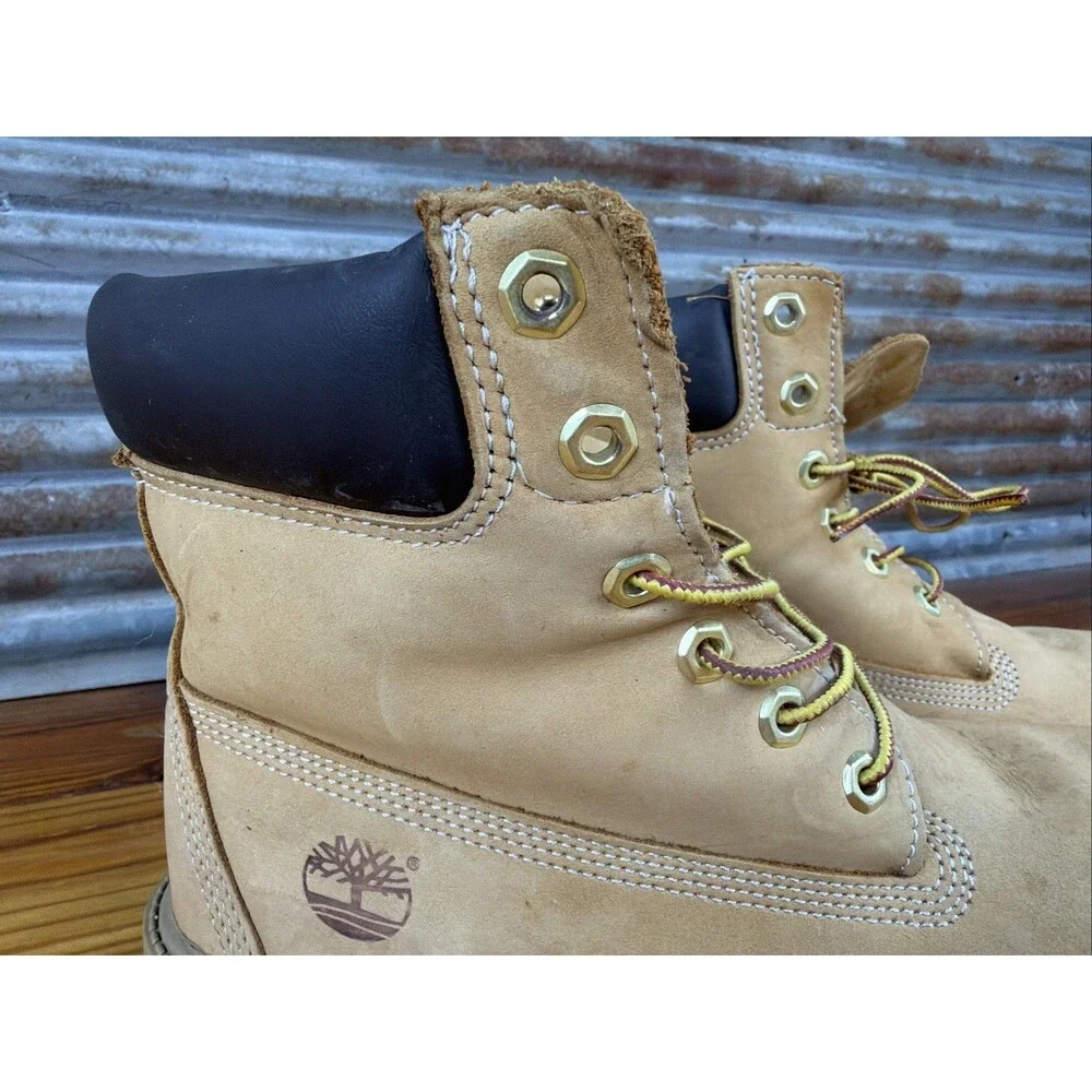 Timberland Premium 6 Inch Waterproof Boots Wheat Nubuck Juniors Kids Size 7M